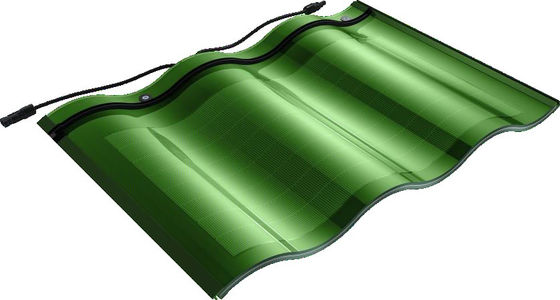 CIGS CELLS 18 W Rectangular Negro Tempered Glass BIPV Solar Tiles UL Listado IP67 Fácil de instalar