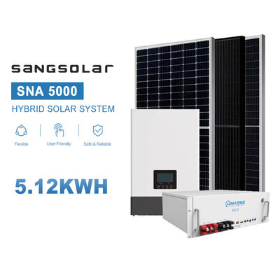 Sangsolar 5kw Off Grid Sistema de energía solar híbrido todo en un solo almacenamiento de fase única para 5kw Sistema de energía solar