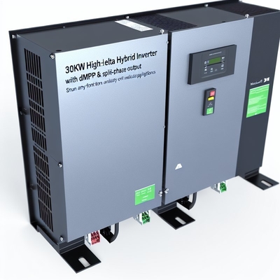 Invertidor híbrido delta de 30 kW 480 V con doble MPPT y salida de fase dividida para aplicaciones industriales