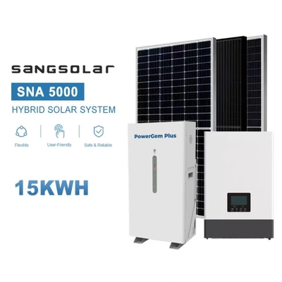 Inversor solar SANG 5kw 10kw 15kw con 15kwh red de baterías de litio Sistema de paneles solares fotovoltaicos
