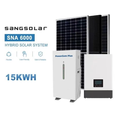 SANGInversor solar con 14,3kwh 15kwh 20kwh 25kwh 30kwh Batería de litio sistema solar híbrido 10kw