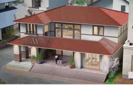 Tejas solares monocristalinas rojas/verdes de gran tamaño - 86W de alta potencia fotovoltaica en color, 154W/m2, estético y eficiente